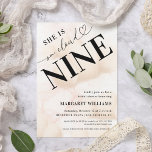 She is on Cloud Nine Heart Script Bridal Shower Einladung<br><div class="desc">Surprise your loved ones with this cute invitation,  featuring peach clouds,  heart script,  custom photo & text. Easily add your own details by clicking on the "personalize" option.</div>