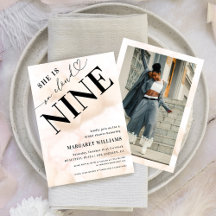 She is on Cloud Nine Heart Script Bridal Shower