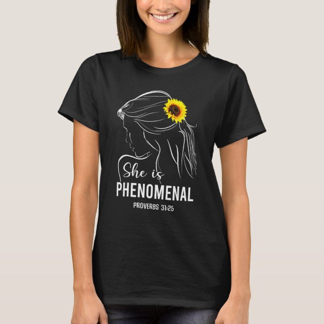 She Is Phenomenal Bible Verse Religious  for Women T-Shirt (Vorderseite)