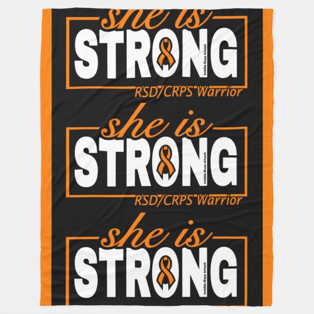 SHE IS STRONG...RSD/CRPS FLEECEDECKE (Vorderseite)