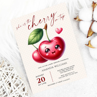She Is the Cherry on Top Sweet Baby Shower Einladung
