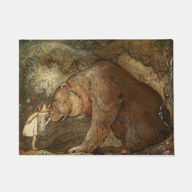 "She Kissing the Bären" von John Bauer Fußmatte (Vorderseite)
