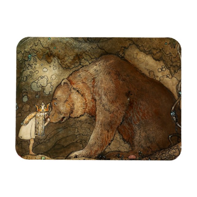"She Kissing the Bären" von John Bauer Magnet (Horizontal)