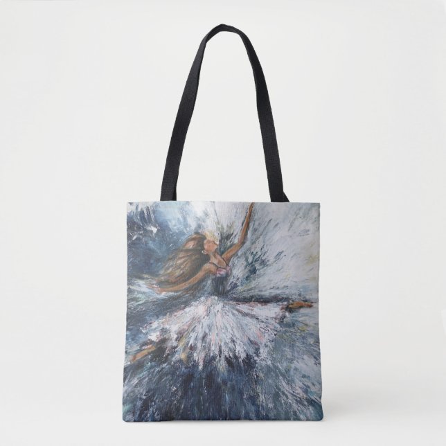 "She Leaps" Art Tote Bag Tasche (Vorderseite)