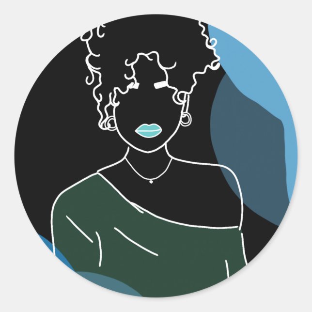 she - negativo runder aufkleber (Vorderseite)