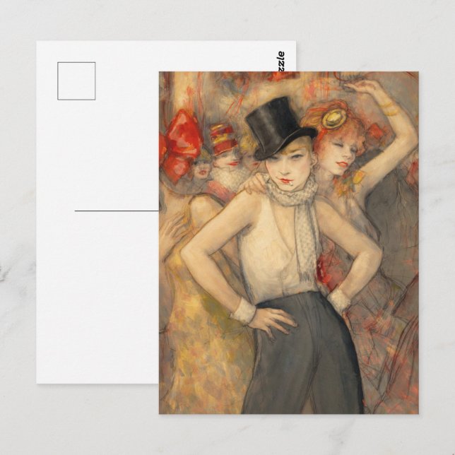 She Represents Art by Jeanne Mammen Postkarte (Vorne/Hinten)