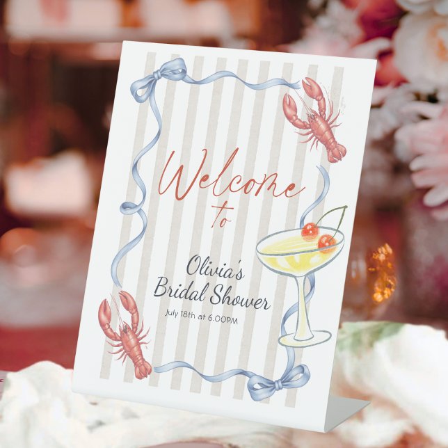 She’s a Catch Lobster Bridal Shower Welcome Sign  Sockelschild (Von Creator hochgeladen)