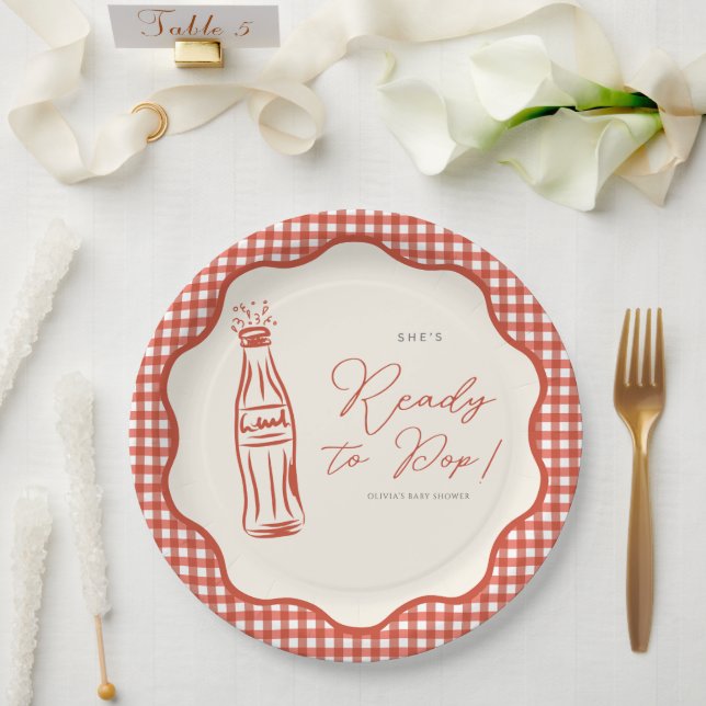 She’s ready to pop baby shower pappteller (Hochzeit)