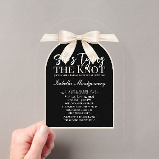 She’s Tying the Knot Ivory Palette Bow Acryleinladungen