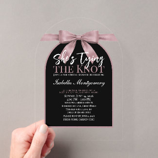 She’s Tying the Knot Mauve Palette Bow Acryleinladungen