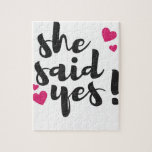 She Said Yes! Engagement Celebration – Romantic<br><div class="desc">Celebrate one of life’s most unforgettable moments with this beautiful “She Said Yes!” text-based design. Perfect for engagement announcements, bridal celebrations, and wedding planning excitement, this romantic statement captures the joy of saying yes to forever. Ideal for T-shirts, mugs, invitations, stickers, and engagement party décor, this design makes a thoughtful...</div>