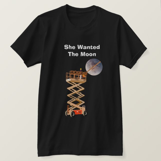 She Wanted the Moon Black T-Shirt (Design vorne)