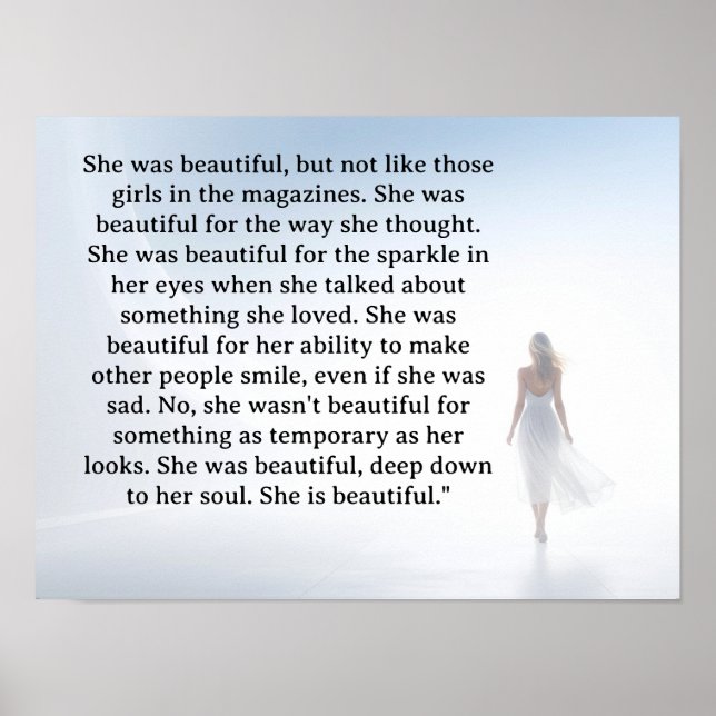 She was beautiful === F.Scott Fitzgerald  quote Poster (Vorne)