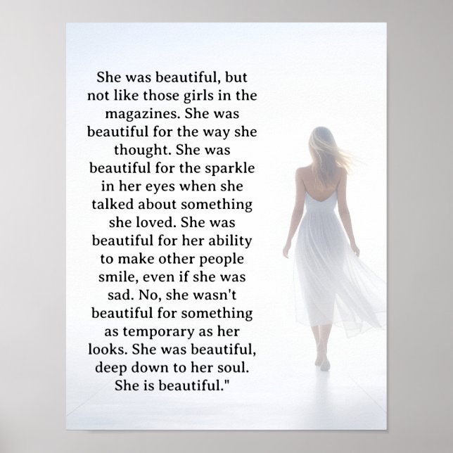She was beautiful ===  quote poster (Vorne)