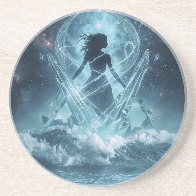 She Who Rises from the Crystal Sea Getränkeuntersetzer (Vorne)