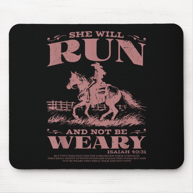 She Will Run And Not Be Weary  Mousepad (Vorne)