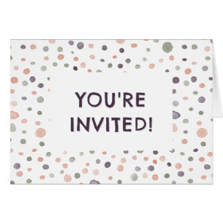 Shea Confetti Watercolor Dots Birthday Einladung