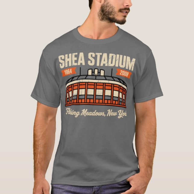 Shea Stadium Flushing Meadows, NY Retro Baseball T-Shirt (Vorderseite)