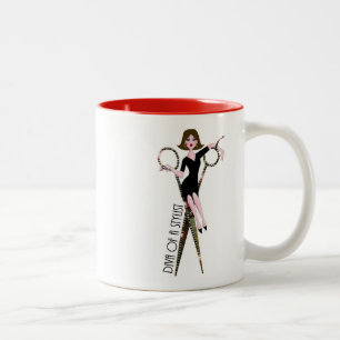 Shear DIVA - Hair Stylist DIVA Zweittonkaffee Tass Zweifarbige Tasse