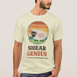 Shear Genius Lustiger Schaf Frisur Wortspiel T-Shirt