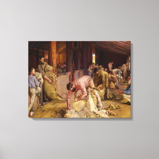 Shear the Rams, 1890 von Tom Roberts Leinwanddruck (Vorderseite)