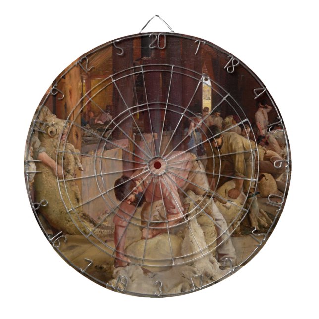 Shear the Rams (Australian Art) (Tom Roberts) Dartscheibe (vorne)