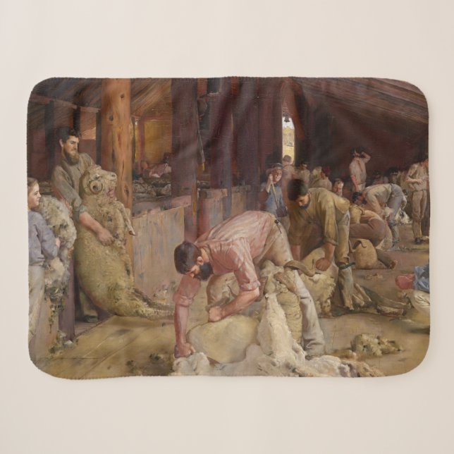 Shear the Rams (Australian Art) (Tom Roberts) Sherpadecke (Vorderseite (Horizontal))
