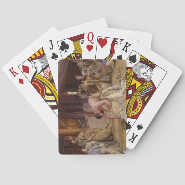 Shear the Rams (Australian Art) (Tom Roberts) Spielkarten (Rückseite)