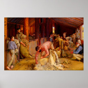 Shearing the Rams Tom Roberts 1890 Australische Ku Poster