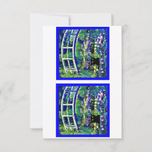 Sheba's Japanese Bridge, Cat, Art Parody, Dankeskarte