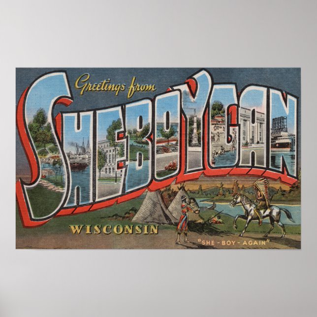 Sheboygan, Wisconsin (Amerikanische Ureinwohner #  Poster (Vorne)