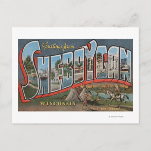 Sheboygan, Wisconsin (Amerikanische Ureinwohner #  Postkarte