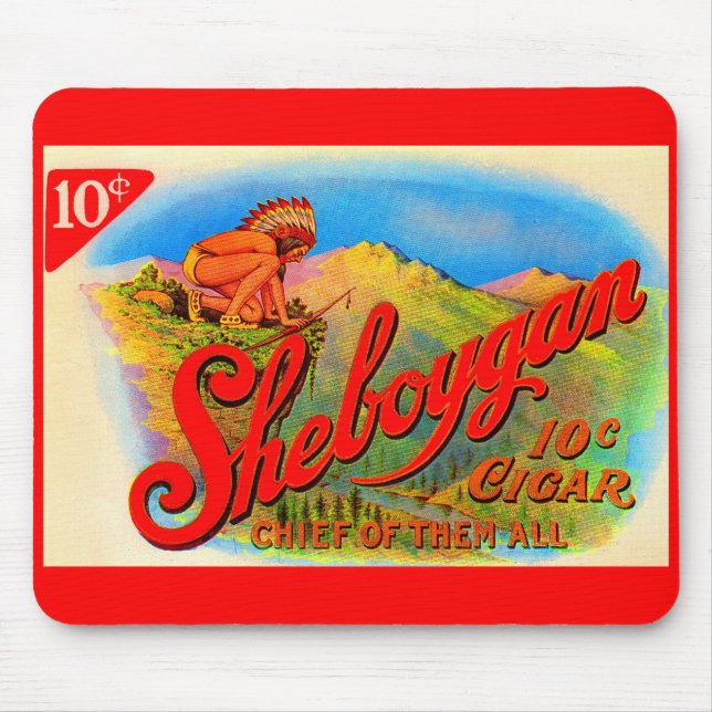 Sheboygan-Zigarrenlabel der 1920er Mousepad (Vorne)
