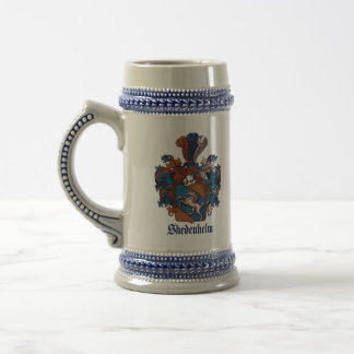 Shedenhelm-Familienwappen (mit "Shedenhelm") STEIN Bierglas