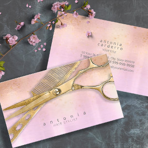 Sheen and Shears Hair Stylist Gold/Orchid ID814 Visitenkarte