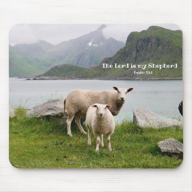 Sheep and Lamb by a Lake Mousepad (Vorne)
