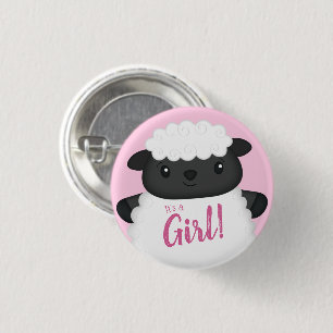 Sheep Baby Dusche Rosa Button