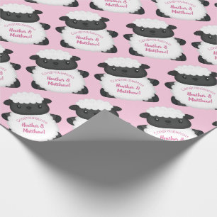 Sheep Baby Dusche Rosa Geschenkpapier