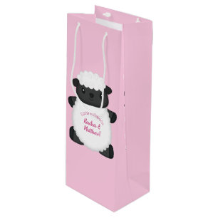 Sheep Baby Dusche Rosa Geschenktüte Für Weinflaschen