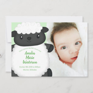Sheep Baby Showgrün Einladung