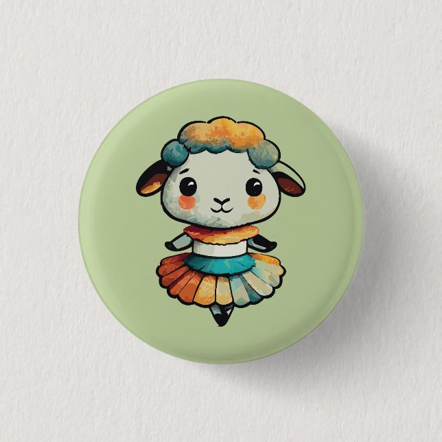 Sheep Ballerina Button (Vorderseite)