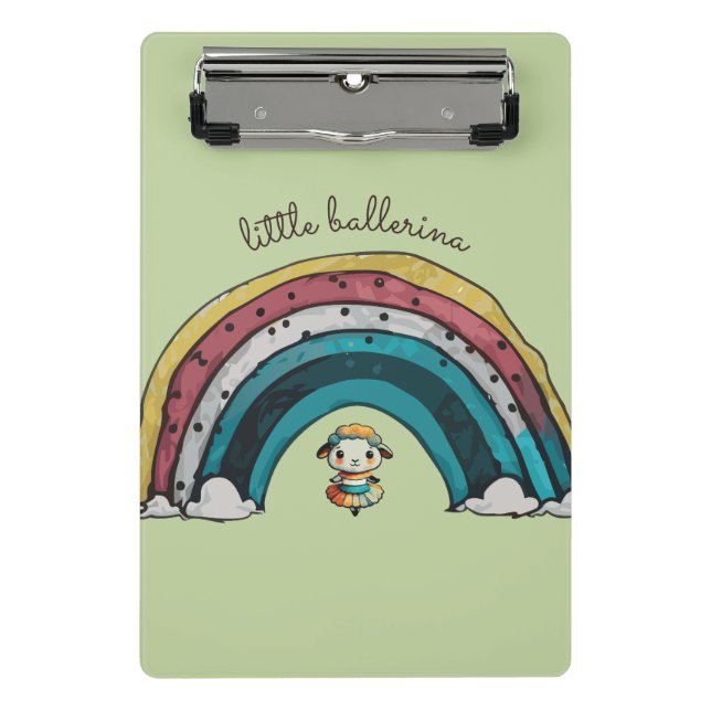 Sheep Ballerina Mini Klemmbrett (Vorderseite)