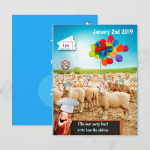 sheep birthday einladung
