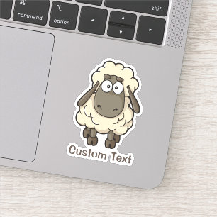 Sheep Cartoon Beige Aufkleber
