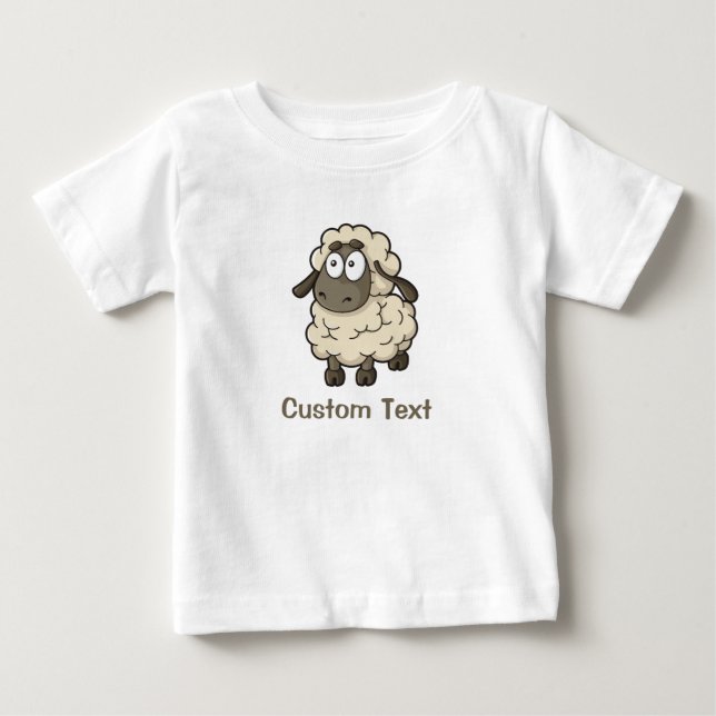 Sheep Cartoon Beige Baby T-shirt (Vorderseite)