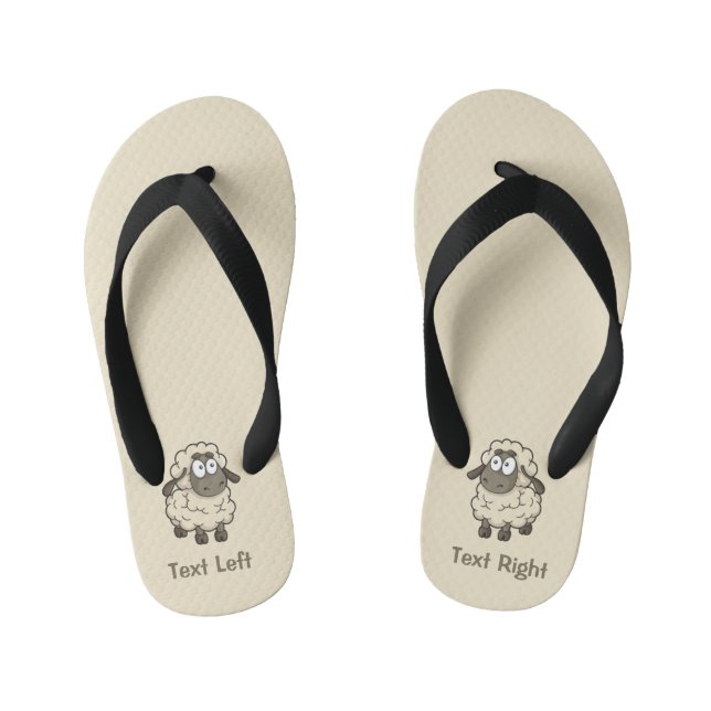 Sheep Cartoon Beige Kinderbadesandalen (Fußbett)