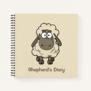 Sheep Cartoon Beige Notizbuch