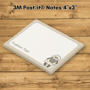 Sheep Cartoon Beige Post-it Klebezettel