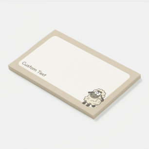 Sheep Cartoon Beige Post-it Klebezettel