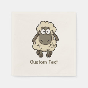 Sheep Cartoon Beige Serviette